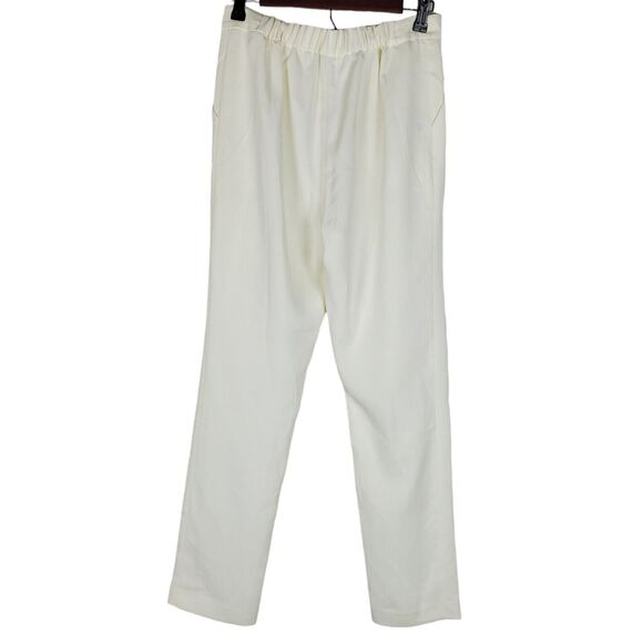 Derek Lam 10 Crosby Womens Pull On Crepe Pants Size 4 Cream Pleat Pockets Dress - Picture 2 of 16